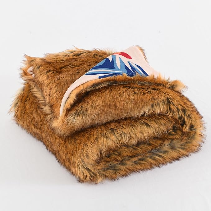 HORIMOTE HOME Reversible Faux Fur Throw Blanket, - Image 5