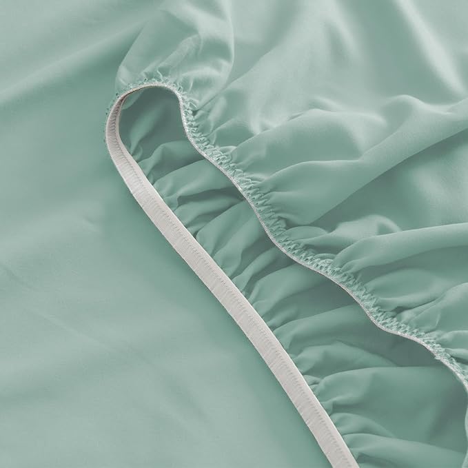 SPRINGSPIRIT Queen Sheets Set 4 Piece, Luxury Super Soft Microfiber Queen Bed - Image 4