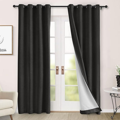 Macochico 52" Wx108 L 100% Blackout Curtains Extra Long Thermal Insulated by Macochico