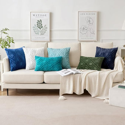 MIULEE Sky Blue Throw Pillow Covers 16x16 Inch, Soft Winter Plush Faux Wool - Image 5