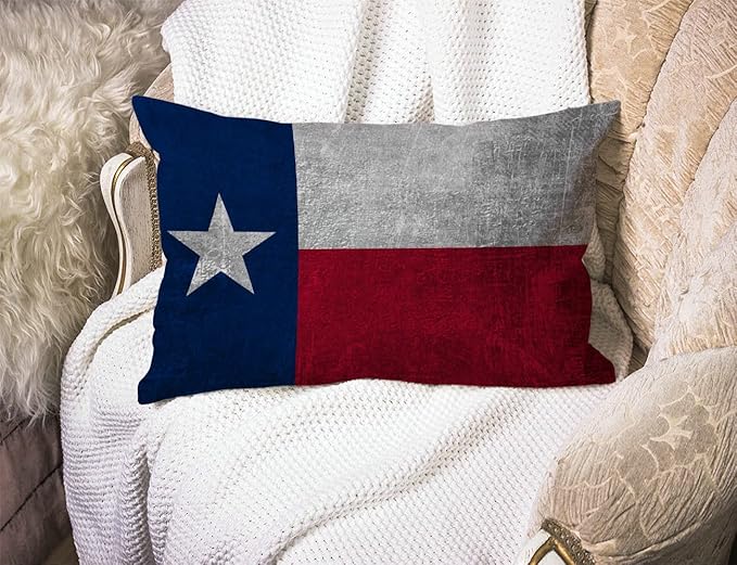 Solekla Texas Flag Lumbar Throw Pillow Cover 12x20 Inch Decorative Bedroom - Image 3