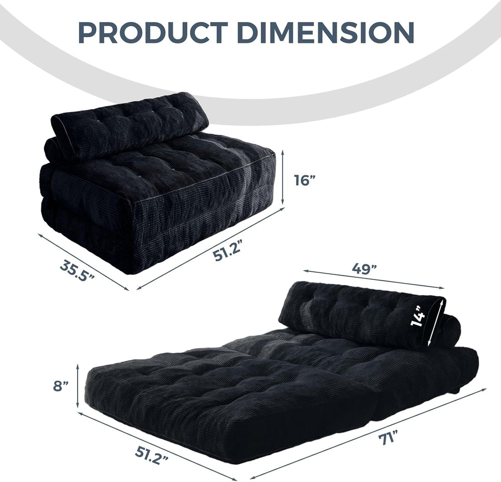 MAXYOYO Folding Sofa Bed, Convertible Chair Bed with Pillow