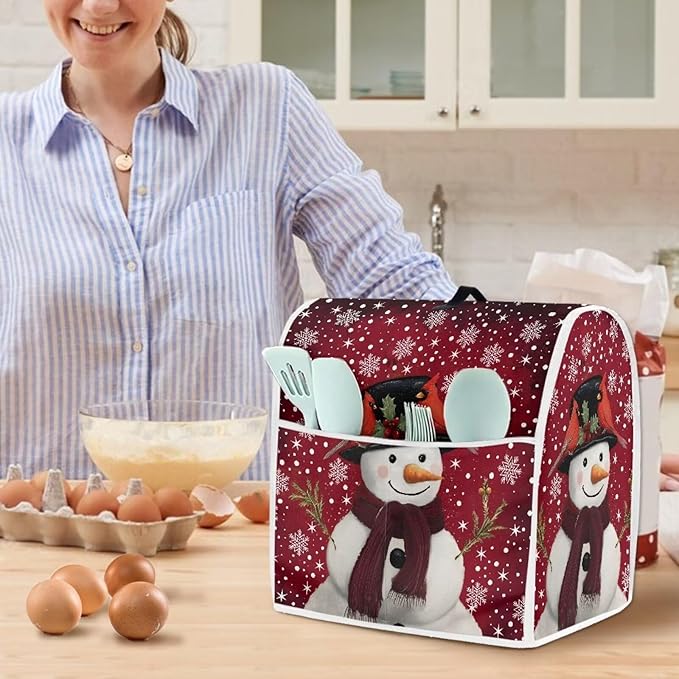 Christmas Mixer Cover for Kitchen Aid 4.5-5 Qt Mixer, Snowman Small Appliance - Image 2