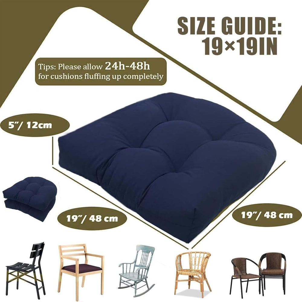 Dark Green Wicker Seat Cushion for Outdoor Indoor