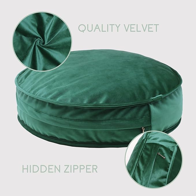 Round Floor Pillow Cover Velvet Throw Seating Pouf Yoga Meditation Cushion - Image 4