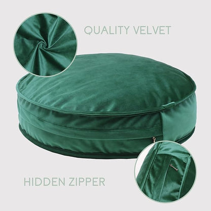 Round Floor Pillow Cover Velvet Throw Seating Pouf Yoga Meditation Cushion - Image 4