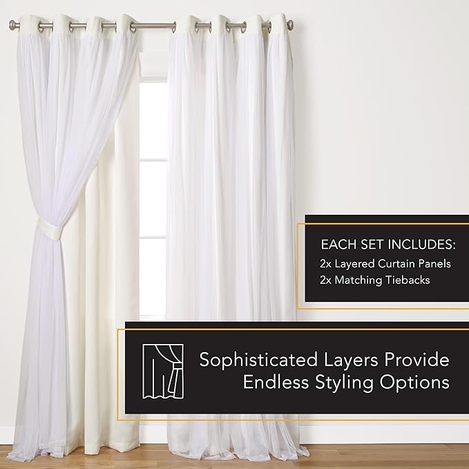 TOWN & COUNTRY LUXE Talia Double Layer Indoor Curtains, Sheer and Room - Image 6
