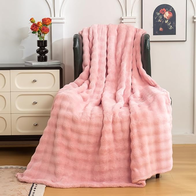 YUSOKI Luxury 3D Bubble Throw Blanket 2lb, All Ages, Home Decoration - Image 2