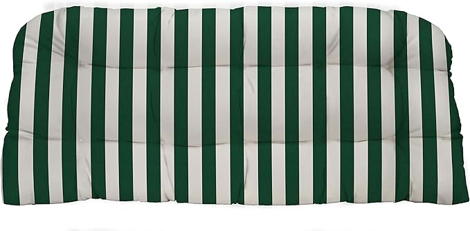 RSH DECOR: Tufted Wicker Loveseat Cushion | 41” x 19" | All-Weather Spun Fabric by RSHDECOR