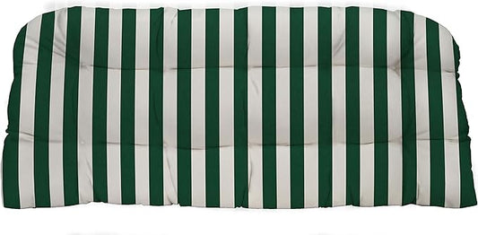 RSH DECOR: Tufted Wicker Loveseat Cushion | 41” x 19" | All-Weather Spun Fabric by RSHDECOR
