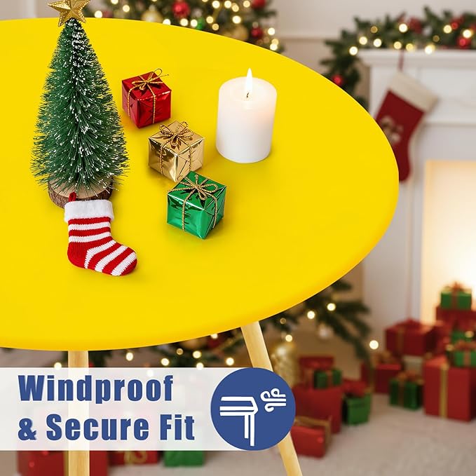 Round Spandex Tablecloth, Elastic Fitted Waterproof Tablecloths - Image 3