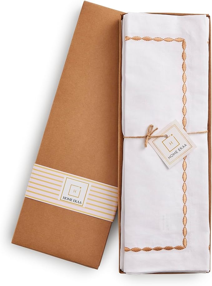 Home Ekaa Cotton Linen White Placemats 14 x 19 Inch – Spring, Summer Placemats - Image 4