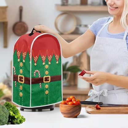 Christmas Teal Blender Cover for Kitchen Countertop Santa Claus Small Appliance - Image 2