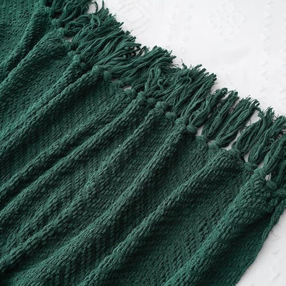 BATTILO HOME Forest Green Throw Blanket Couch, Knit Christmas Throw Blanket - Image 9