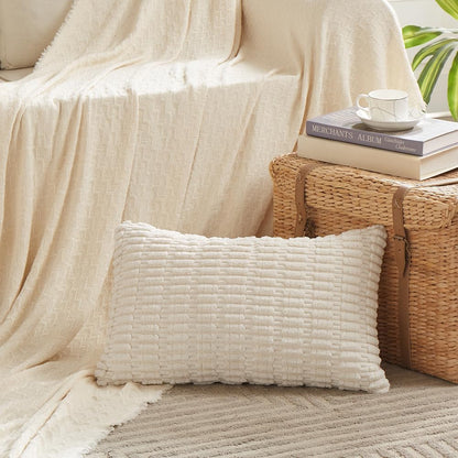 fancy homi 4 packs decorative throw pillow covers shown in use