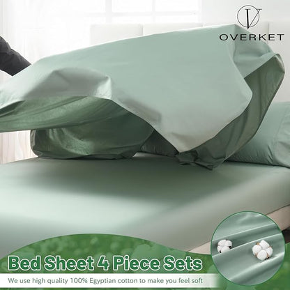 100% Egyptian Cotton Sheets King Size 4PCS 1000 Thread Count Sateen Weave Soft - Image 3