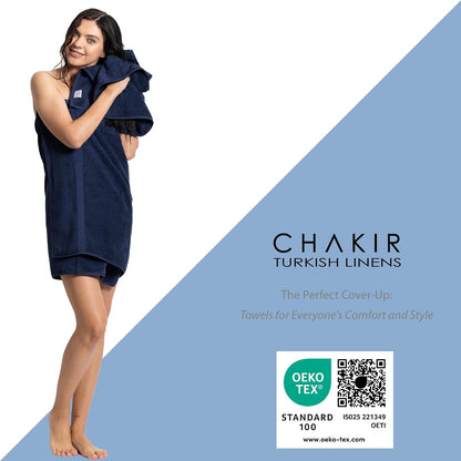 chakir turkish linens 100% cotton 4-pack bath towels, close-up detail