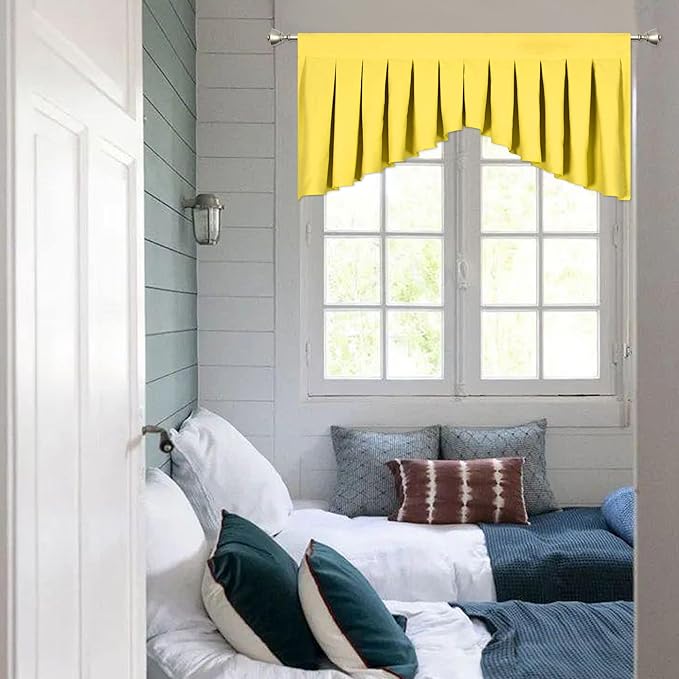 Valances for Living Room Brilliant Yellow Blackout Rod Pocket Valances for - Image 2