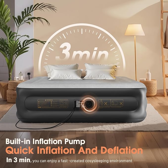 Air Mattress Queen with Built in Pump, Thicker Blow up Mattress Leak-Proof - Image 4