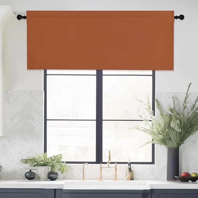 NICETOWN2 Panles Burnt Orange Blackout Curtains Window Valance Thermal - Image 5