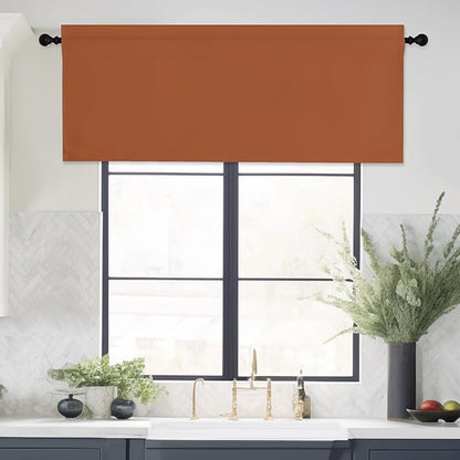 NICETOWN2 Panles Burnt Orange Blackout Curtains Window Valance Thermal - Image 5