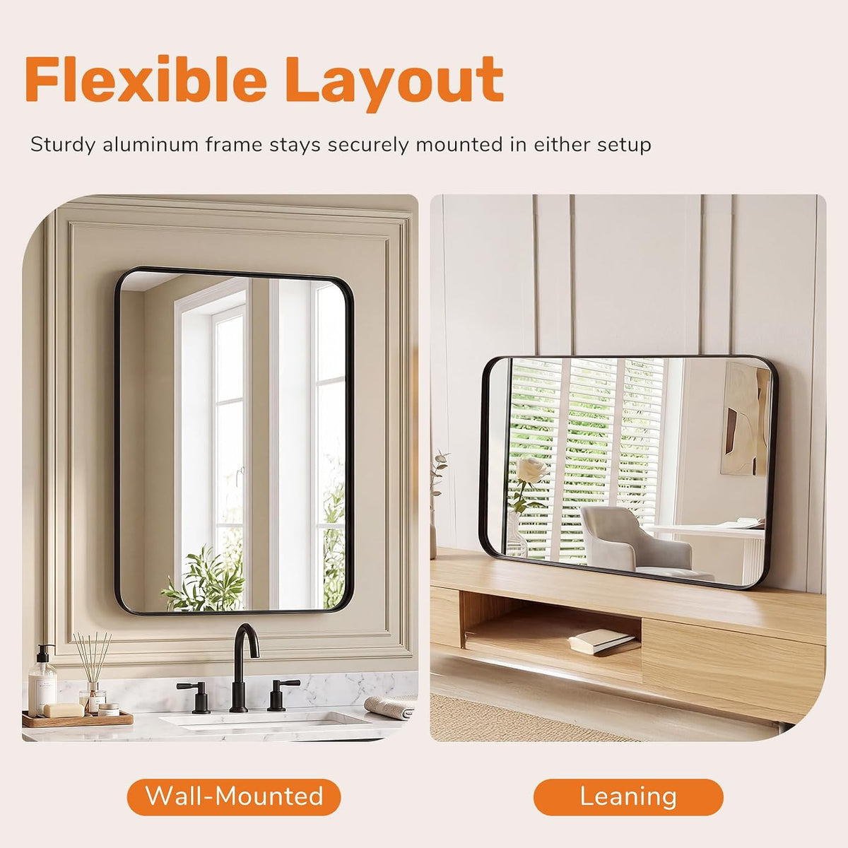 sweetcrispy bathroom wall mirror, 36x24 inch mirror for showing dimensions