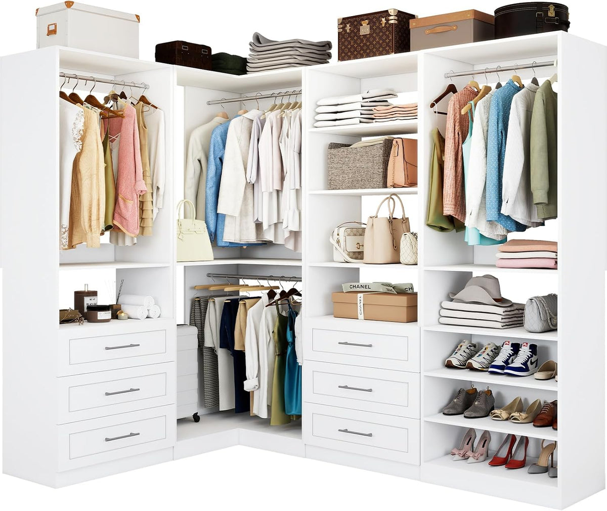 vomavex closet system with 4 sets, 101.9" closet, main product view