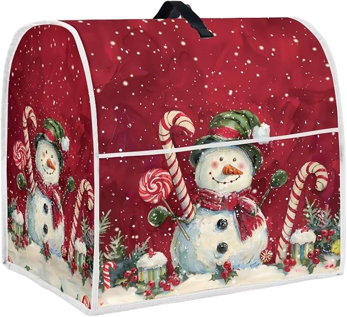 Christmas Snowman Stand Mixer Cover 6-8Qt Christmas Mixer Cover Washable by HUISEFOR