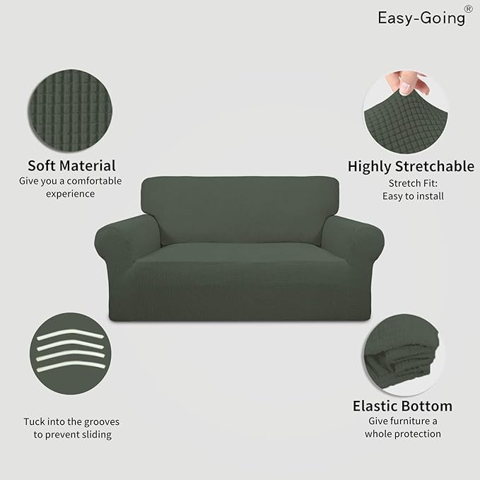 Easy-Going Stretch Loveseat Slipcover 1-Piece Sofa Cover Furniture Protector - Image 3