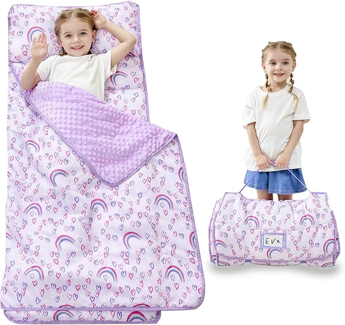 Toddler Nap Mat with Pillow and Blanket, Extra Large Rolled Napping Mats by Unknown