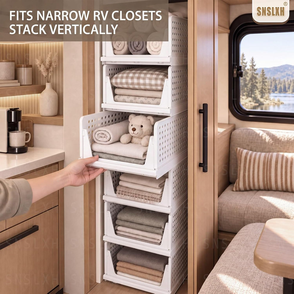 5 Pack Closet Organizers and Storage, Reinforced Stackable Closet 16.73" in
