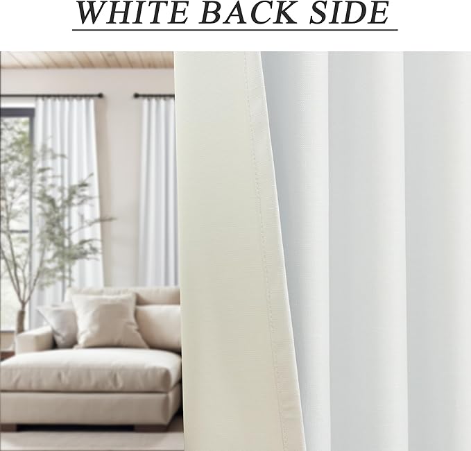 White 100% Blackout Curtains for Office at Home/Playroom/Classroom Thermal - Image 8
