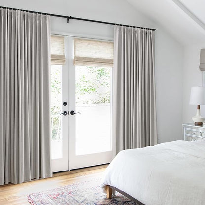 Silver Birch 100% Blackout Pinch Pleated Linen Curtains 108 Inches Long - Image 7
