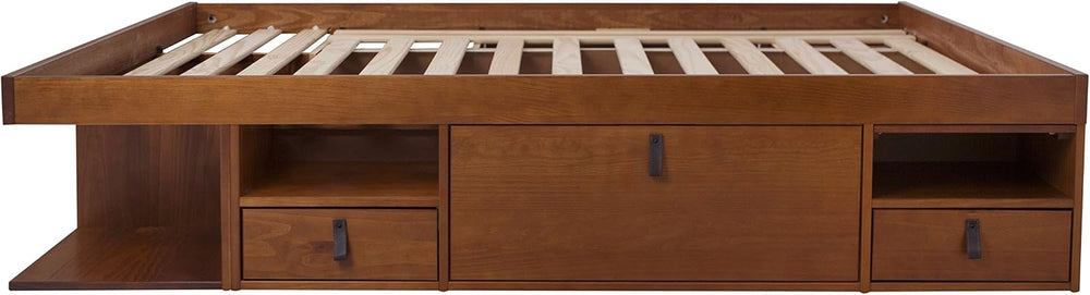 memomad Bali Storage Platform Bed Frame, Queen Size, Caramel Brown