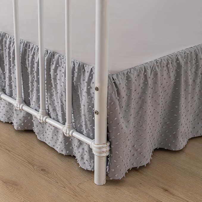 Tufted Dot Bed Skirt Full Size Ruffled Bed Skirt by TSUTOMI