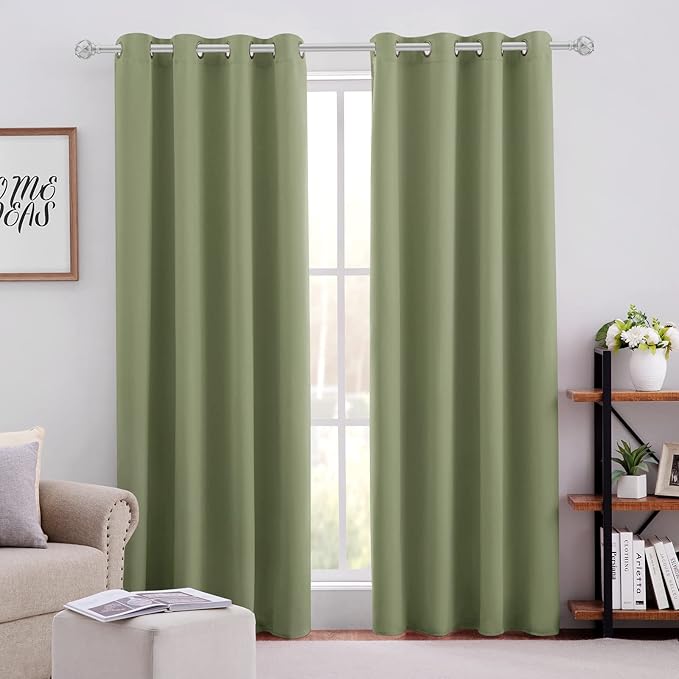 HOMEIDEAS Sage Green Blackout Curtains by HOMEIDEAS