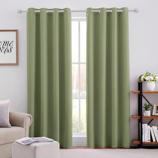 HOMEIDEAS Sage Green Blackout Curtains by HOMEIDEAS