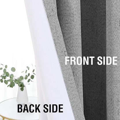 H.VERSAILTEX Linen Look 100% Blackout Curtains 54 Inches Long - Image 7