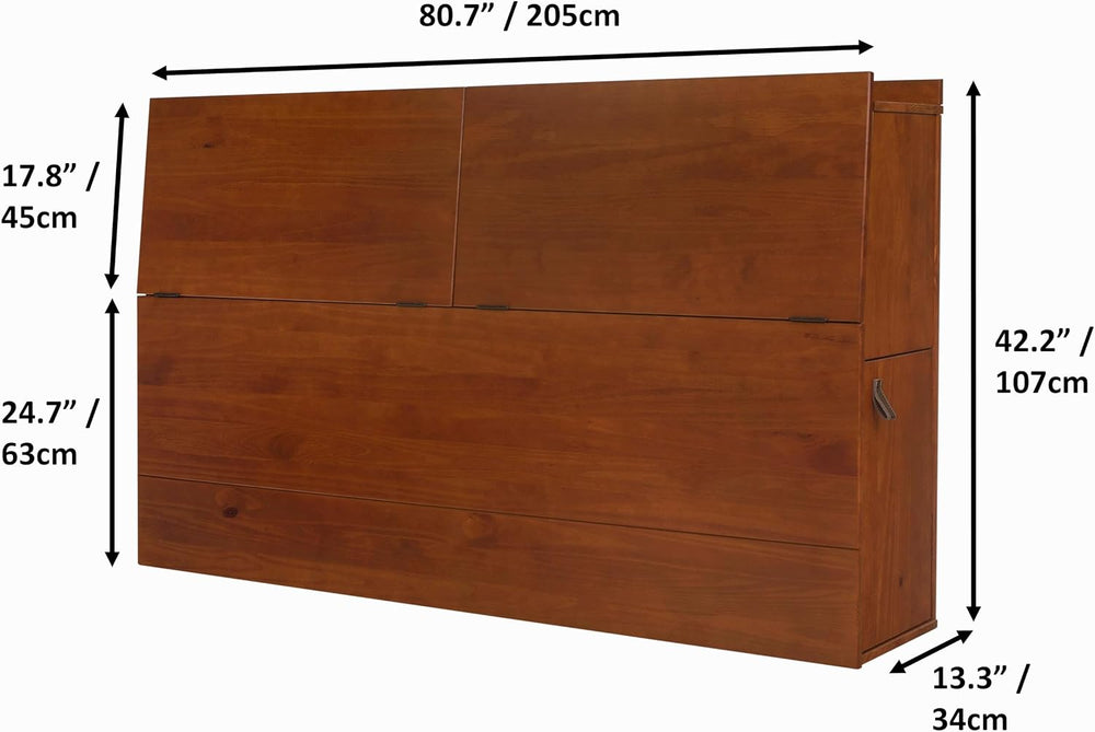 memomad Bali Storage Headboard Freestanding, King Size, Caramel Brown