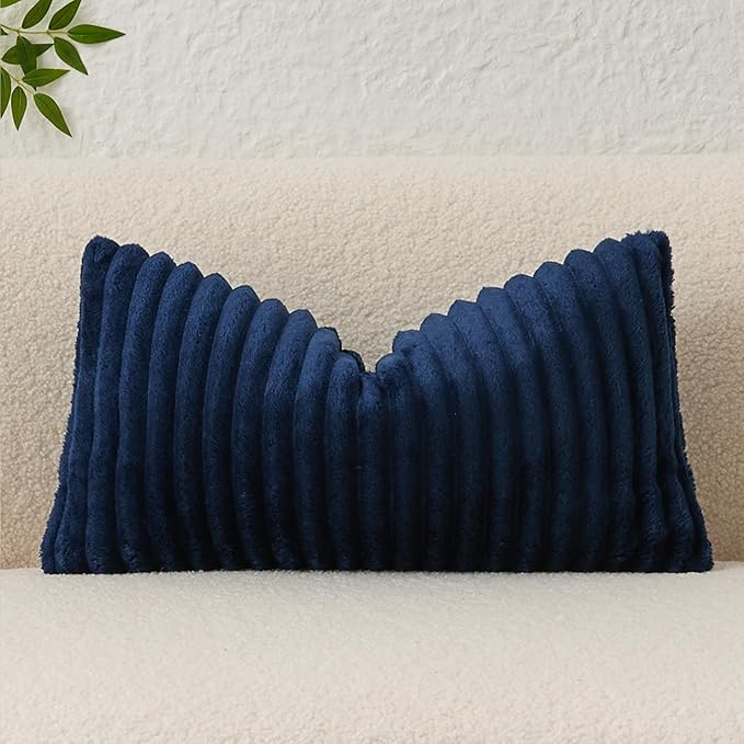 Kevin Textile Soft Plush 12x24 Inch Lumbar Pillow Cover 1 Pack, Luxury Fluffy by KevinTextile