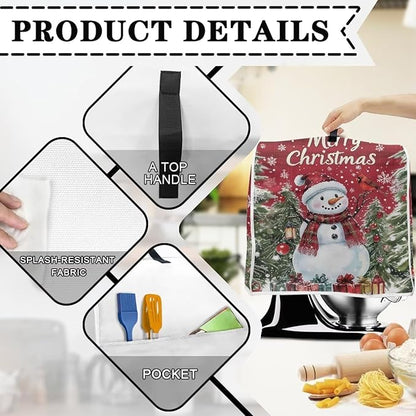 Merry Christmas Stand Mixer Cover Red Snowman Small Appliance Dust Covers - Image 4