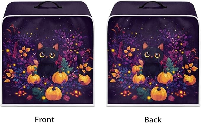 Halloween Coffee Maker Cover Black Cat Coffee Machine Protector Dustproof - Image 2