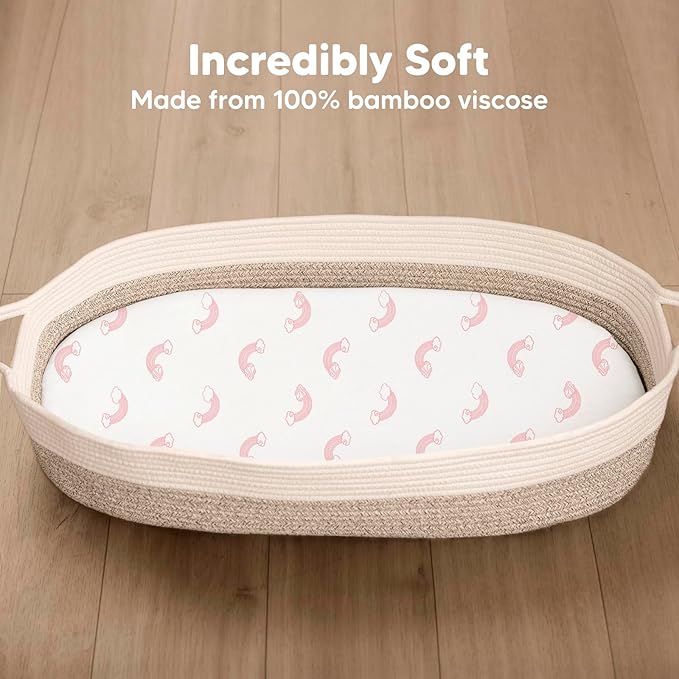 2-Pack Baby Bassinet Sheets Girl, Boy - Image 2