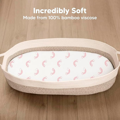 2-Pack Baby Bassinet Sheets Girl, Boy - Image 2