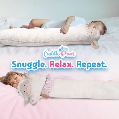 Lamb Plush Body Pillow for Kids | Long Stuffed Animal Cuddle Pillow | Soft - Image 3