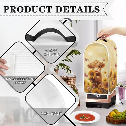Highland Cow Blender Cover for Kitchen Blender Dust Cover Reusable Food - Image 3