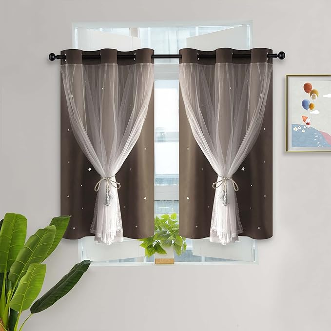 Kinryb Kids Star Curtains 45 Inch Short by Kinryb