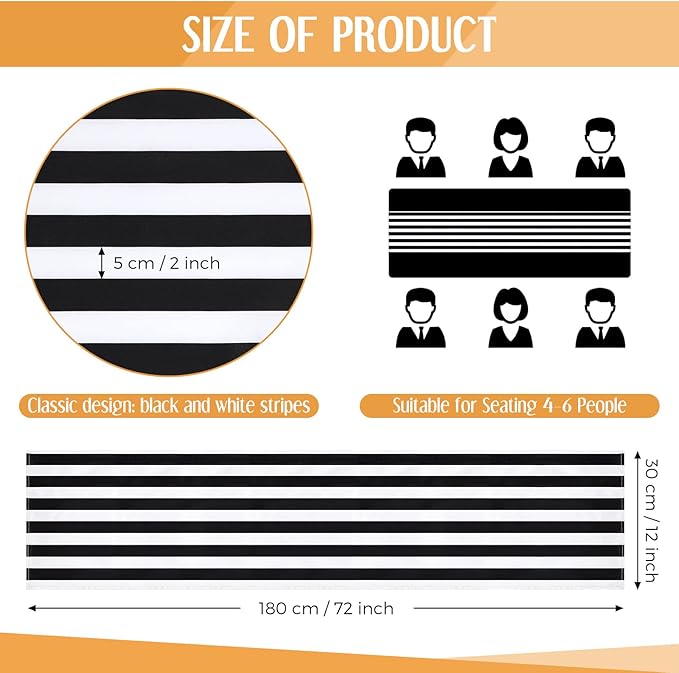 Striped Table Runner Polyester Decor Striped Design Modern Table Runner Elegant - Image 2