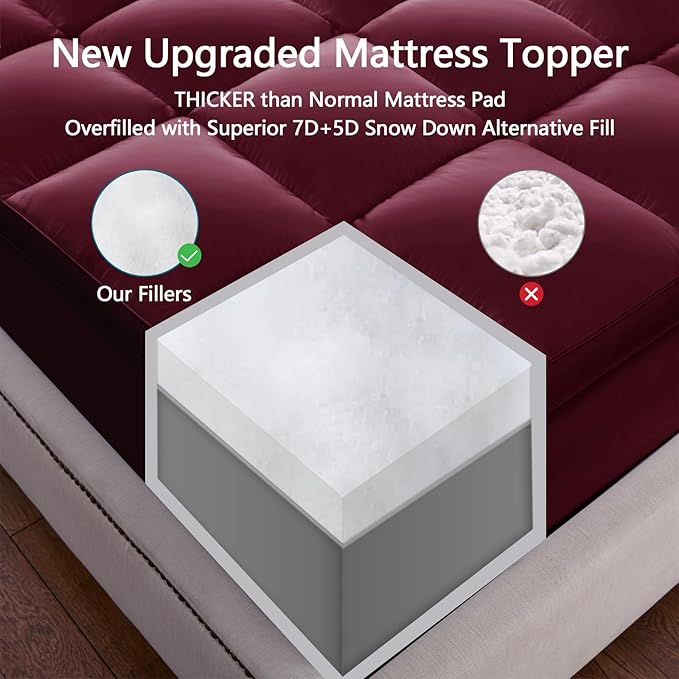 CHOKIT Queen Mattress Topper, Extra Thick Pillow Top Mattress Pad - Image 5