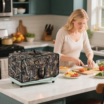 Dust-Proof Microwave Oven Cover Protector Microwave Oven Grill Cover Deer Elk - Image 3